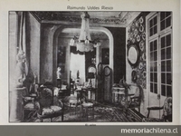 Salón de la casa de Raimundo Valdés", En Jorge Walton, Vistas de Chile, Santiago, Impr. Barcelona, 1915, p.171