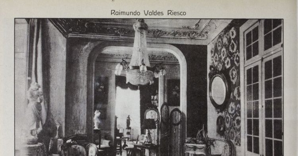 Salón de la casa de Raimundo Valdés", En Jorge Walton, Vistas de Chile, Santiago, Impr. Barcelona, 1915, p.171