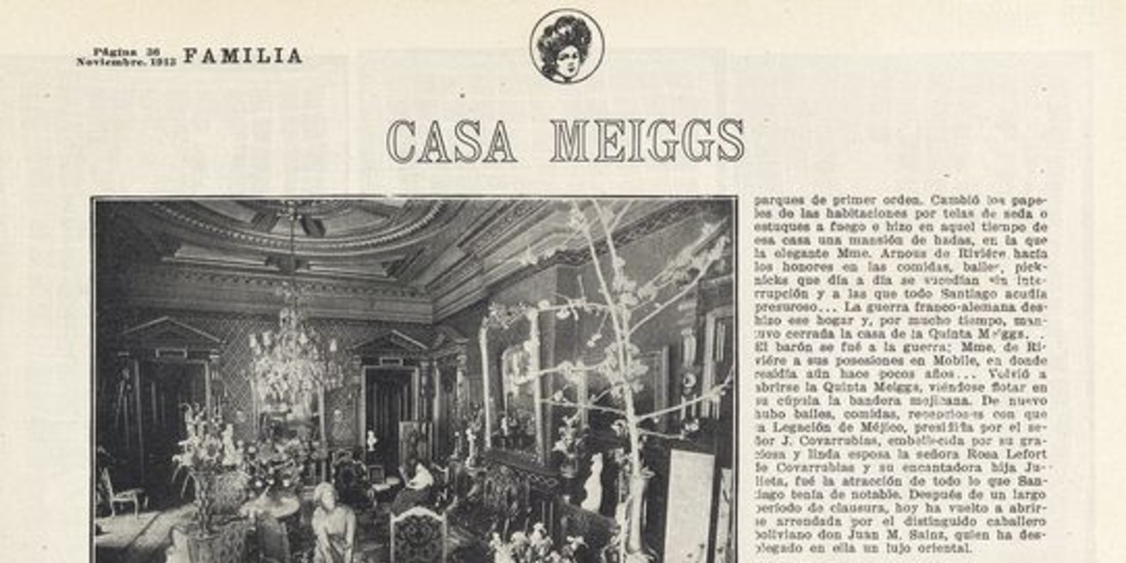 "Casa Meiggs", Revista Familia, Santiago, n.47, noviembre de 1913, p.36.