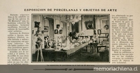 "Exposición de porcelanas y objetos de arte", Zig-Zag, Santiago, n.120, 9 de junio de 1907.