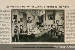 "Exposición de porcelanas y objetos de arte", Zig-Zag, Santiago, n.120, 9 de junio de 1907.
