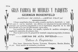 Aviso "Gran fábrica de muebles y parquets Germán Rosenfeld", Anuario Prado Martínez, 1904-1905, p.272B