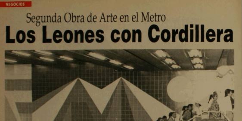 Los leones con cordillera. Segunda obra de arte en el metro