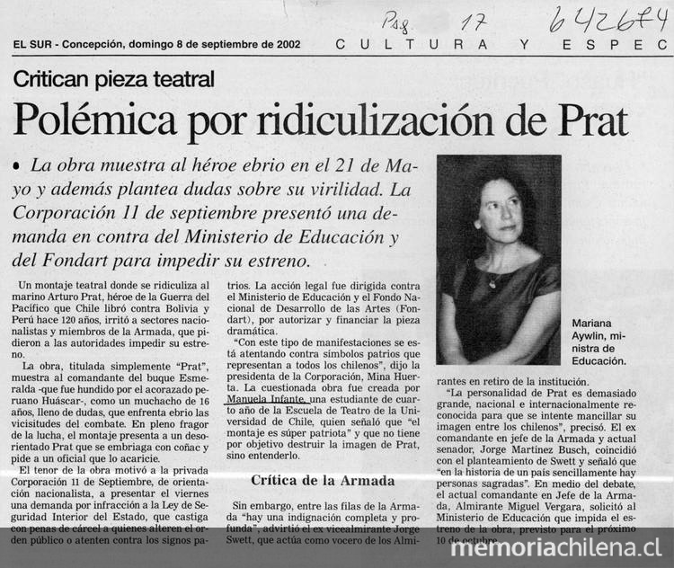 Polémica por ridiculización de Prat