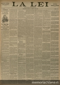 La Lei. Órgano del Partido Radical. Año II, número 588, Santiago de Chile, domigno 3 de mayo de 1896