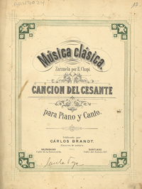 Música clásica : canción del cesante de la zarzuela ; para piano y canto