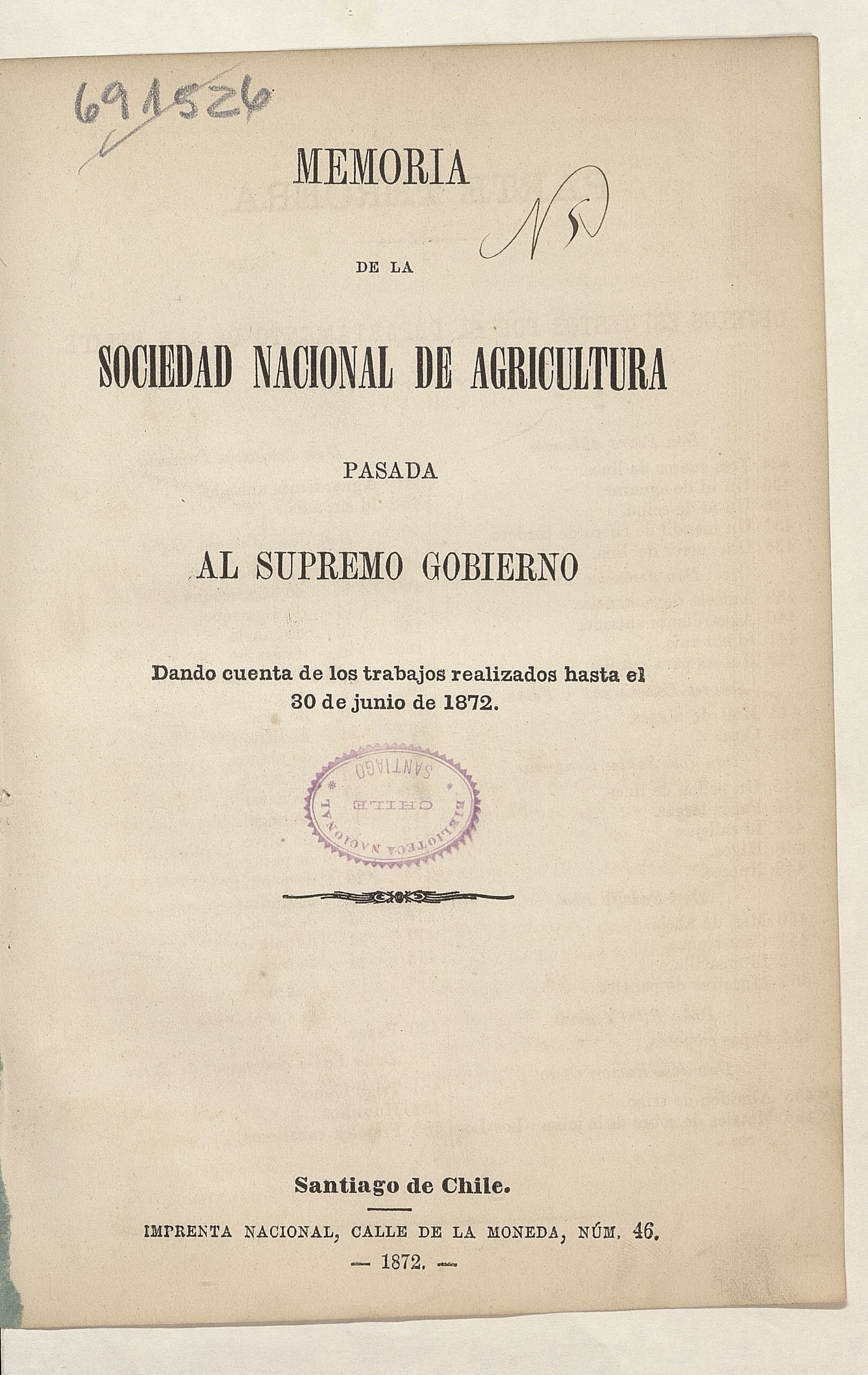 Memoria /de la Sociedad Nacional de Agricultura.