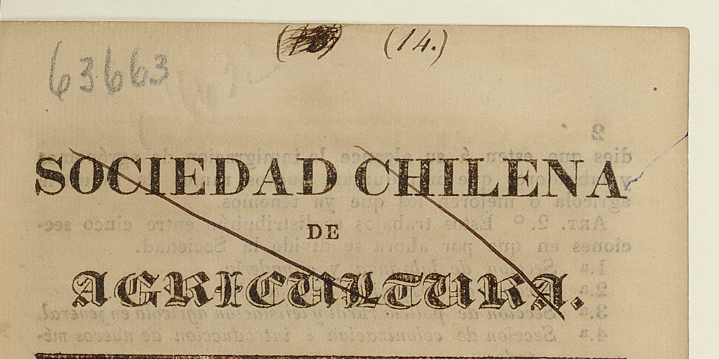 Estatutos provisorios de la Sociedad Chilena de Agricultura