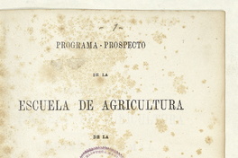 Programa prospecto de la Escuela de Agricultura de la Quinta