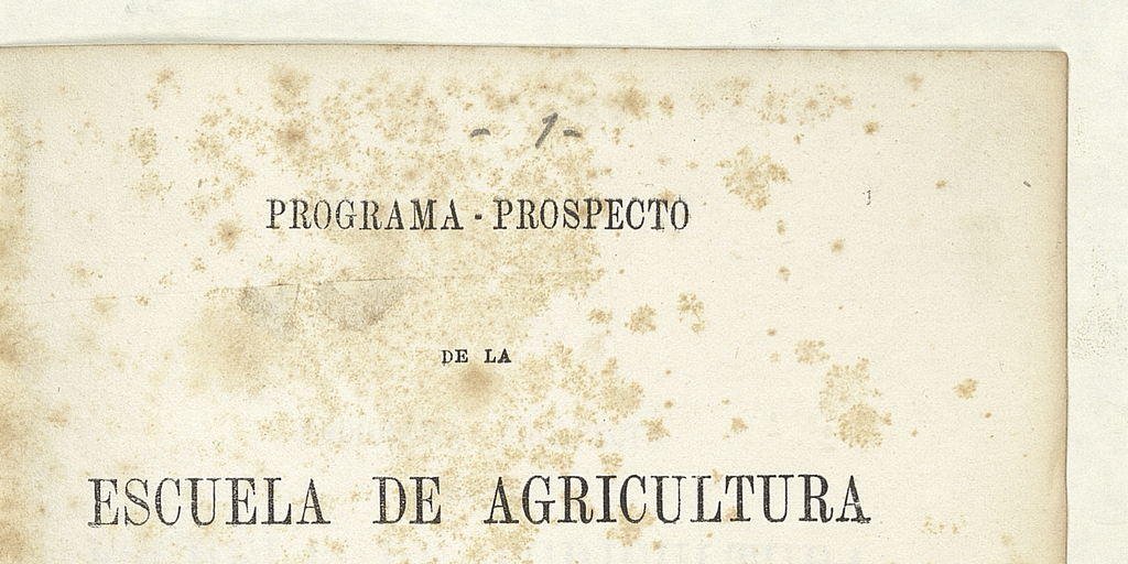Programa prospecto de la Escuela de Agricultura de la Quinta