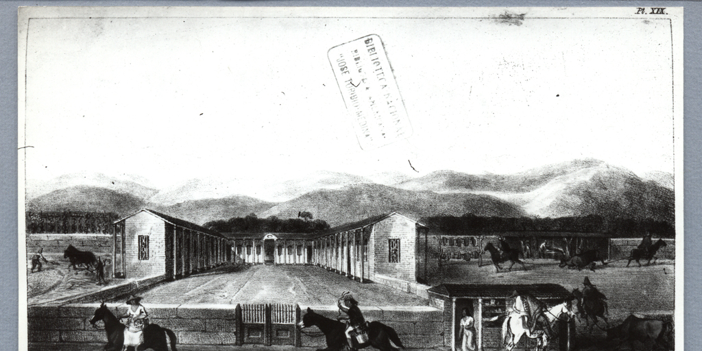 Una hacienda de los alrededores de Santiago. Siglo 19