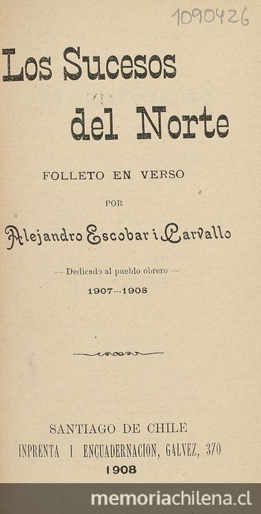 Los sucesos del norte: folleto en verso