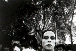 Pedro Lemebel en manifestación por el No, 1988