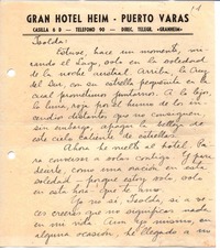 [Carta], 1945 ene. 19 Puerto Varas, Chile <a> Isolda Pradel  [manuscrito] Oscar Castro.