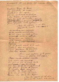 Romance de la boda de Isolda Pradel :  [manuscrito] [Oscar Castro].