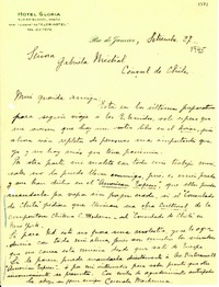 [Carta] [1945?] sept. 27, Río de Janeiro, [Brasi] [a] Gabriela Mistral, [Brasil]