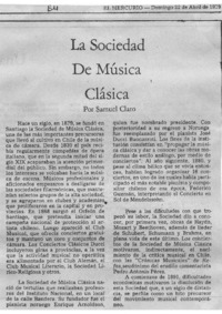 La Sociedad de Música Clásica