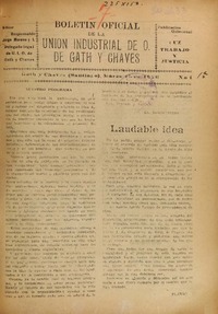 Boletín oficial de la Unión Industrial de O. de Gath y Chaves.