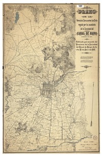 Plano de la parte de la Zona Central de Chile regada por los acueductos de la Sociedad del Canal del Maipo