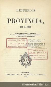 Recuerdos de provincia (1850)