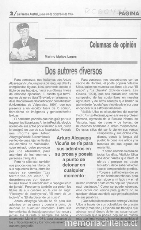 Dos autores diversos