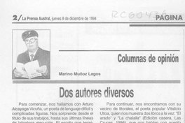 Dos autores diversos