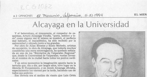 Alcayaga en la Universidad