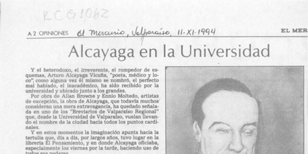 Alcayaga en la Universidad