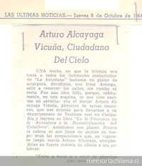 Arturo Alcayaga Vicuña, ciudadano del cielo