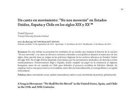 Un canto en movimiento: "No nos moverán" en Estados Unidos, España y Chile en los siglos XIX y XX