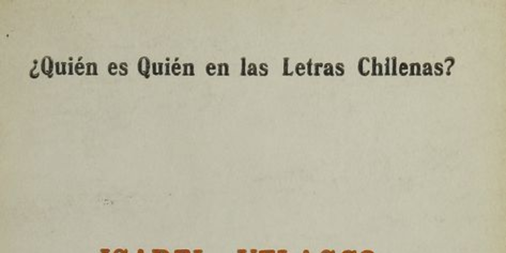 Isabel Velasco: ¿Quién es quién en las letras chilenas?