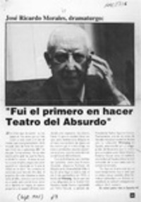 "Fui el primero en hacer teatro del absurdo"  [artículo] Alberto Stocker S.