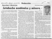 Jotabeche, académico y minero  [artículo] Oriel Alvarez Gómez.