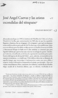 José Angel Cuevas y las aristas escondidas del témpano  [artículo] Soledad Bianchi.