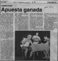 Apuesta ganada  [artículo].