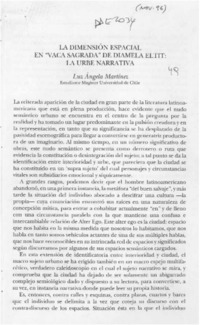 La dimensión espacial en "Vaca sagrada" de Diamela Eltit, la urbe narrativa