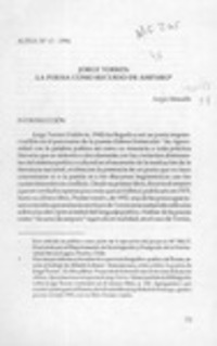 Jorge Torres, la poesía como recurso de amparo  [artículo] Sergio Mansilla.