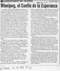 Winnipeg, el confín de la esperanza  [artículo] Leopoldo Pulgar I.