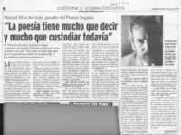 "La poesía tiene mucho que decir y mucho que custodiar todavía"  [artículo] Daniel Osorio G.