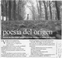 Poesía del origen  [artículo].