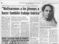 "Motivaremos a los jóvenes a hacer también trabajo teórico"  [artículo] Leopoldo Pulgar I.