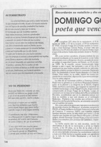 Domingo Gómez Rojas poeta que venció al olvido  [artículo].