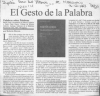 El gesto de la palabra  [artículo] Roberto Hozven.