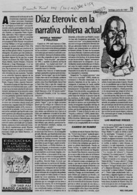 Díaz Eterovic en la narrativa chilena actual  [artículo] Poli Délano.
