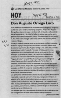 Don Augusto Orrego Luco  [artículo] Daniel de la Vega.