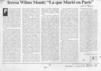 Teresa Wilms Montt, "La que murió en París"