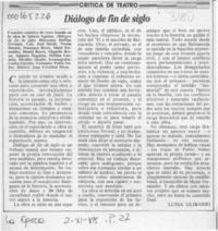 Diálogo de fin de siglo  [artículo] Luisa Ulibarri.