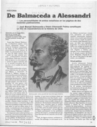 De Balmaceda a Alessandri  [artículo] Jaime Quezada.