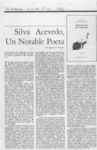 Silva Acevedo, un notable poeta