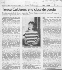 Teresa Calderón, una clase de poesía